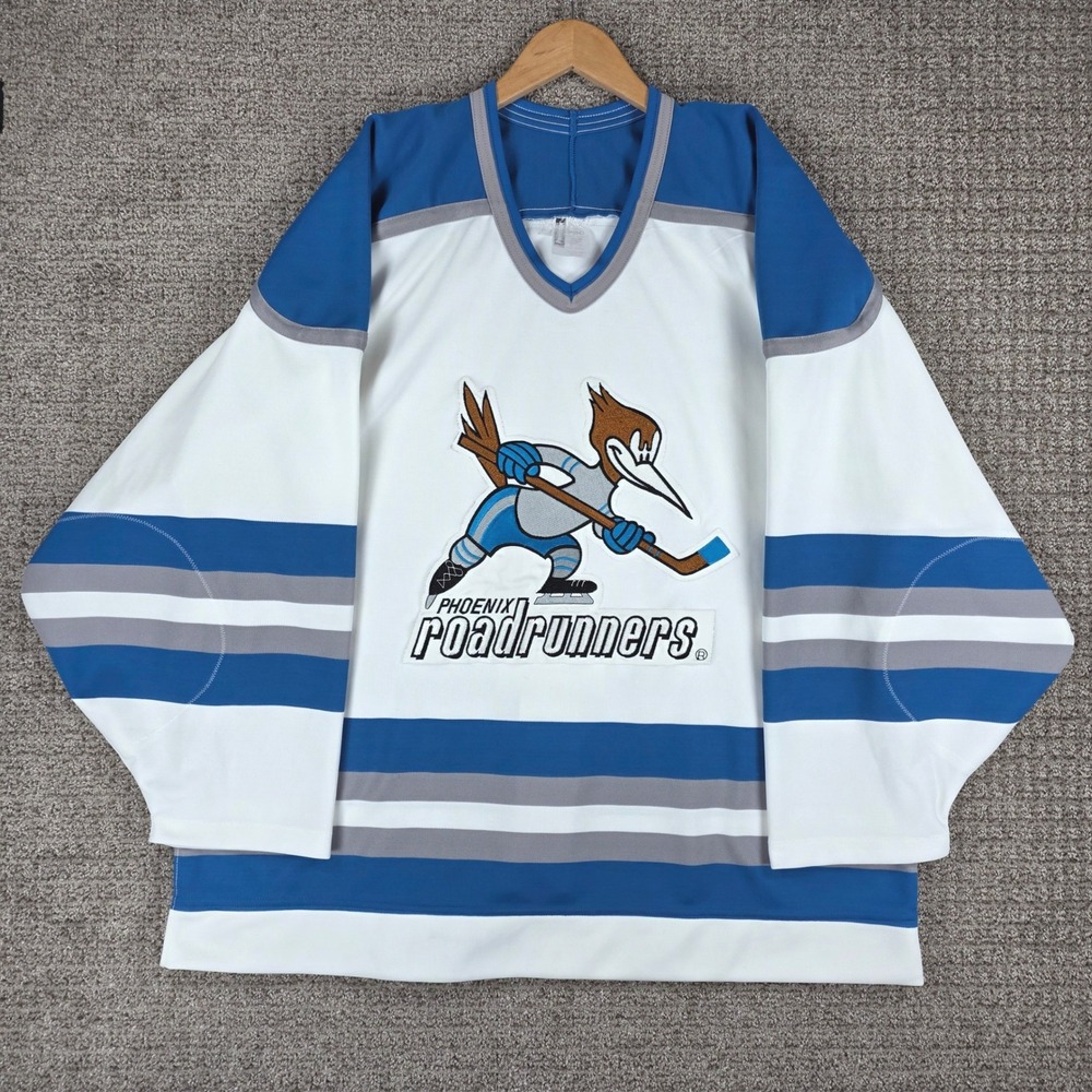 Bauer Phoenix Roadrunners IHL Hockey Jersey Mens XL White Blue Pro Wear Canada